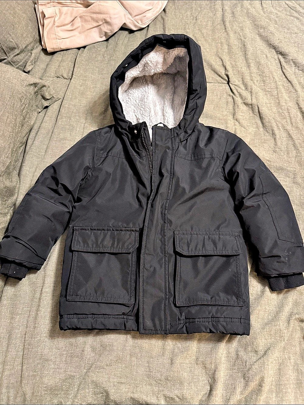 Cat & Jack Kids Hooded Puffer Jacket Girls 4T Black